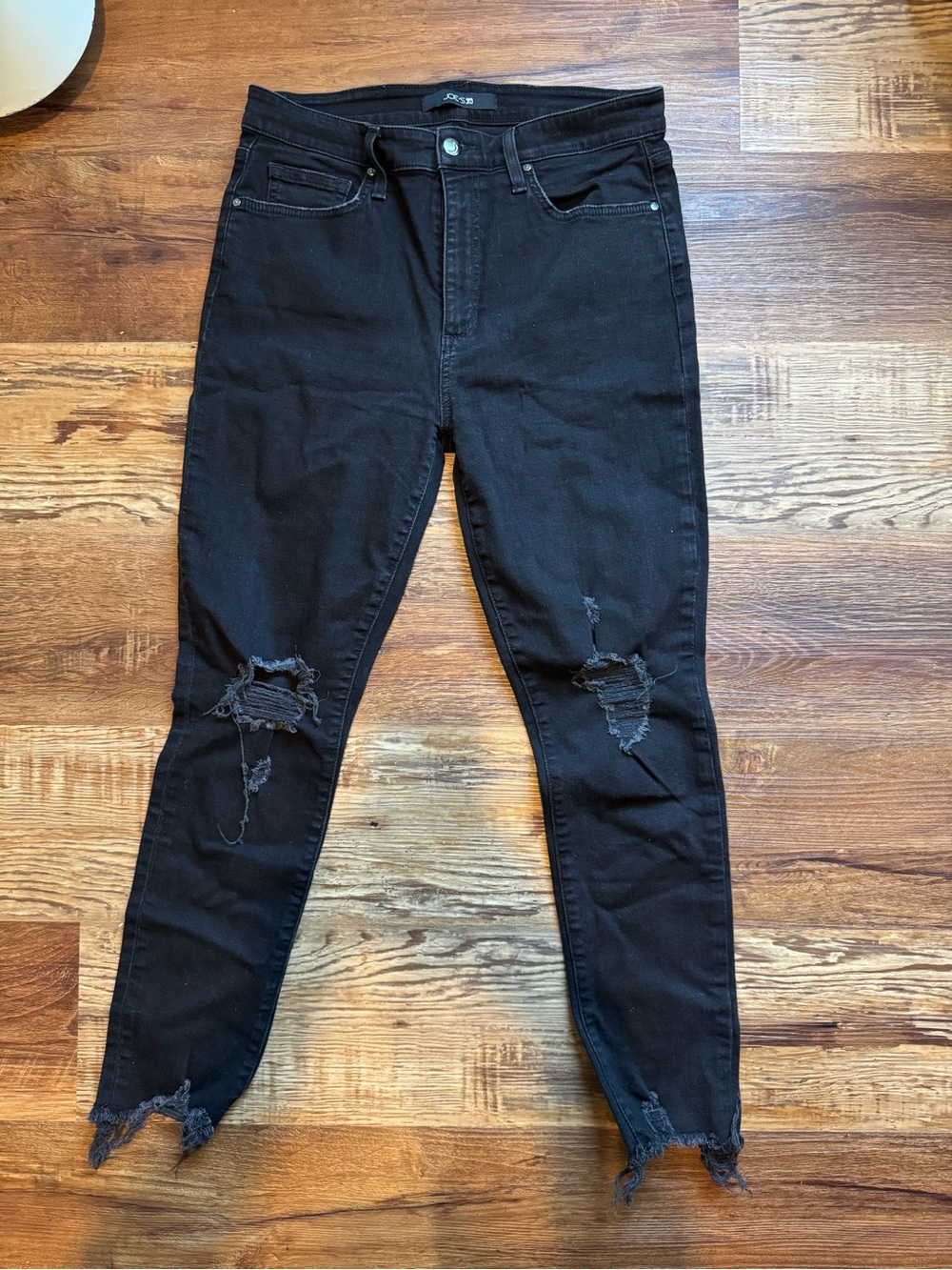 Joes black womens skinny jeans distressed size 31